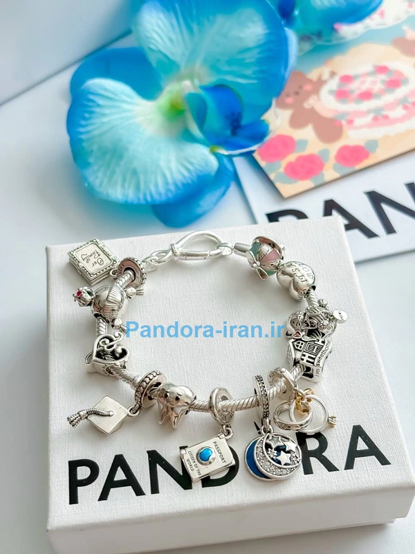 A-silver-bracelet-with-Pandora-silver-charms