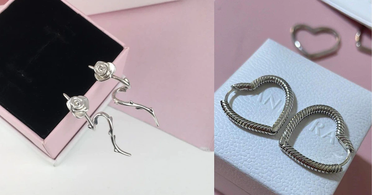 گوشواره های نقره پاندورا