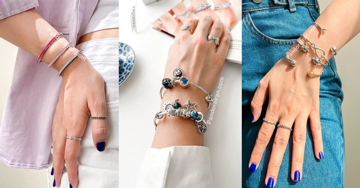 مدل ها دستبند بنگل یا النگویی نقره پاندورا