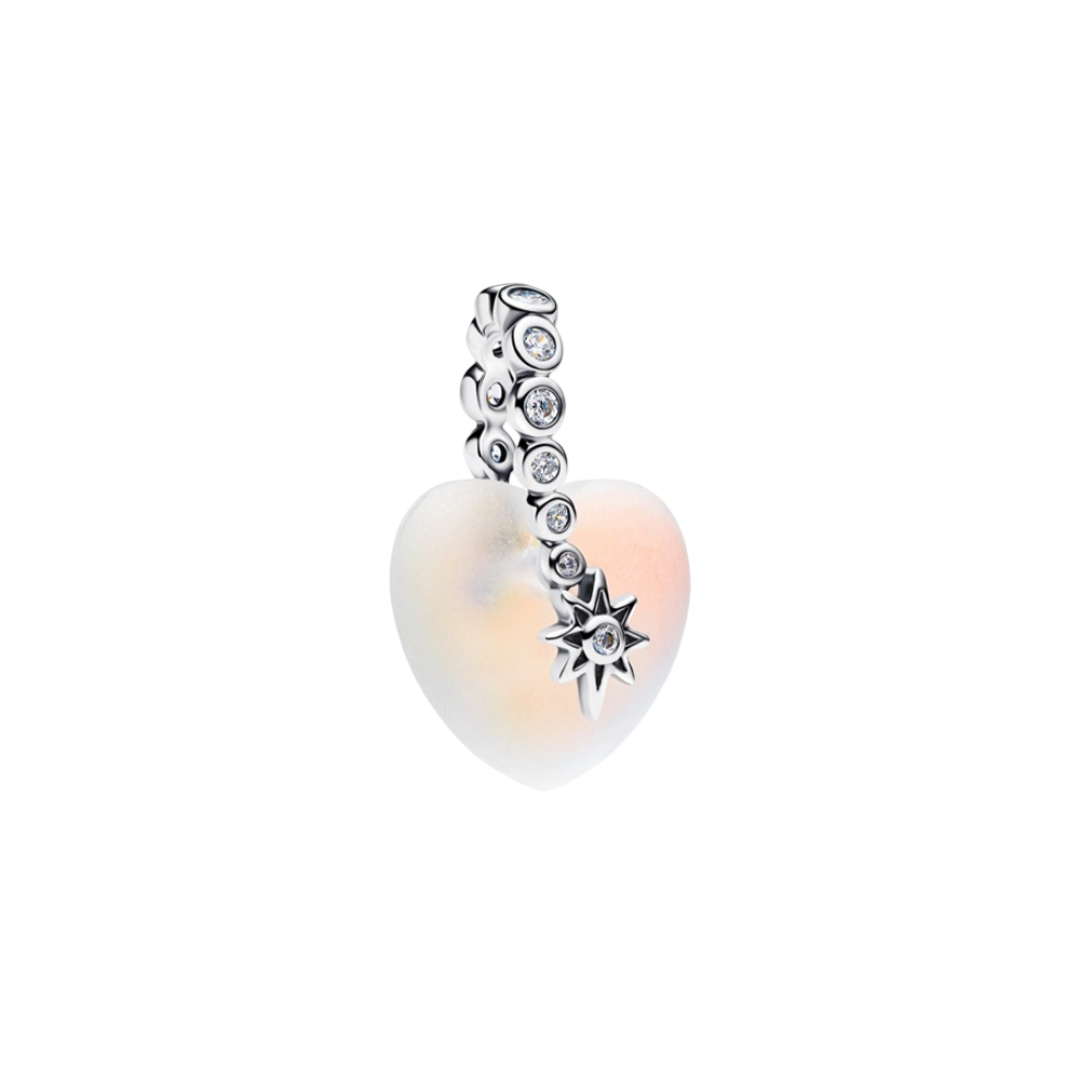 چارم نقره پاندورا مدل ستاره دنباله‌دار و قلب آویزی