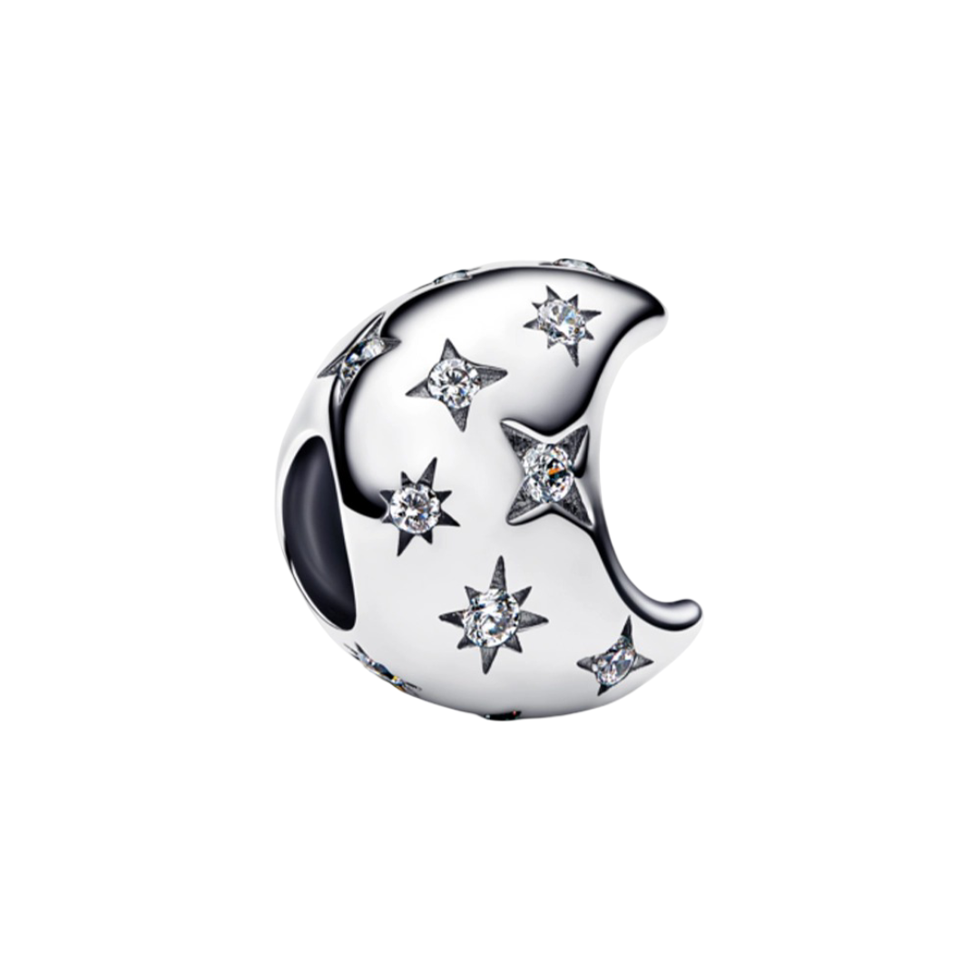 چارم نقره پاندورا مدل هلال ماه