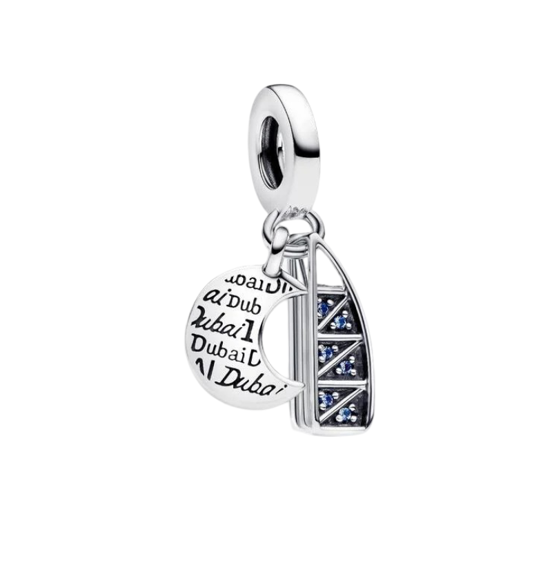 چارم نقره پاندورا مدل برج العرب آویزی